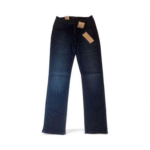 NWT Levi’s Women’s Straight Leg Jeans Size 8 Blue Denim Classic Mid Rise Dark - Picture 1 of 12